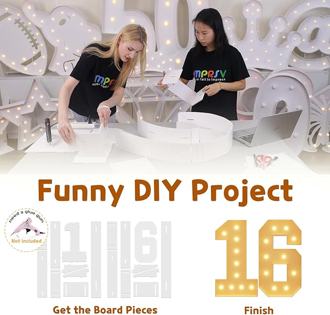 imprsv 4FT Marquee Numbers 16th Birthday Decorations - Image 2