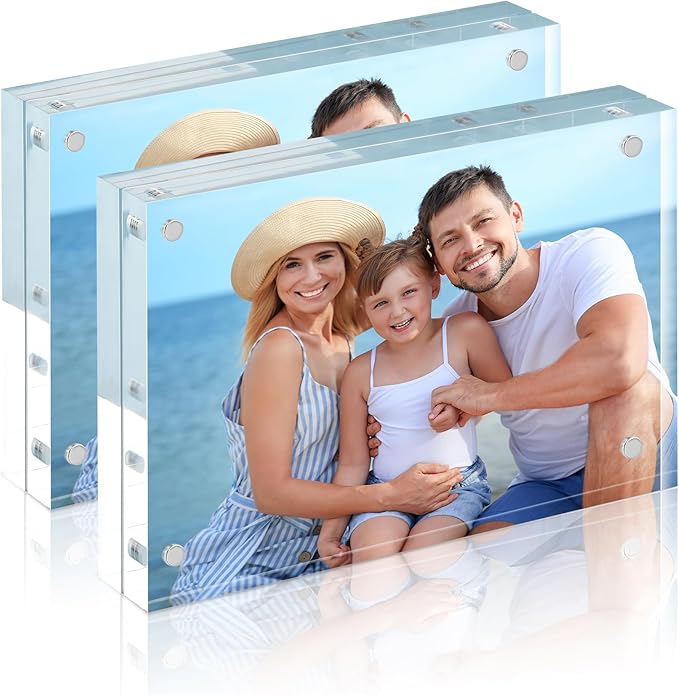 HOUSE DAY Acrylic Picture Frames 5x7, 2 Pack Magnetic 5x7 Picture Frame by HOUSEDAY