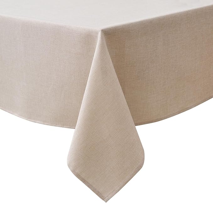 NLMUVW Linen Tablecloth Rectangle 6ft, Rustic Textured Table Cloth Water by NLMUVW