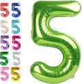 Large Light Green 40 Inch Birthday Number 5 Balloon, Light Green Five 5th 15 25 by Upgesy