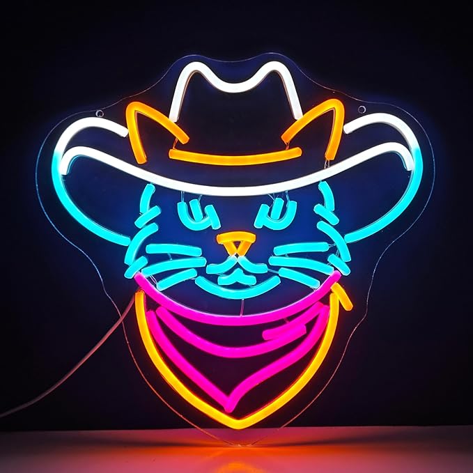 Cowboy Cat Neon Sign by SAIONJI