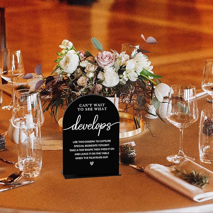 Acrylic Wedding Sign Can't Wait to See What Develops Sign - Image 5
