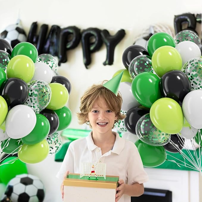 60pcs 12inch Green and Black Balloons - Image 4