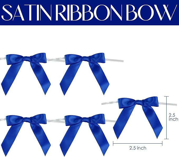 AIMUDI Royal Blue Bows 2.5" Satin Bows - Image 2