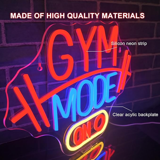 Lucunstar Gym Mode Neon Sign, Dimmable Switch USB Powered - Image 2