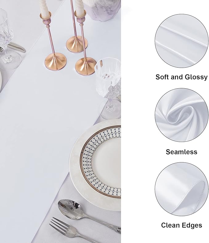 6Pack Table Runner 12 x 108 Inches Satin Silk Table Runner - Image 3