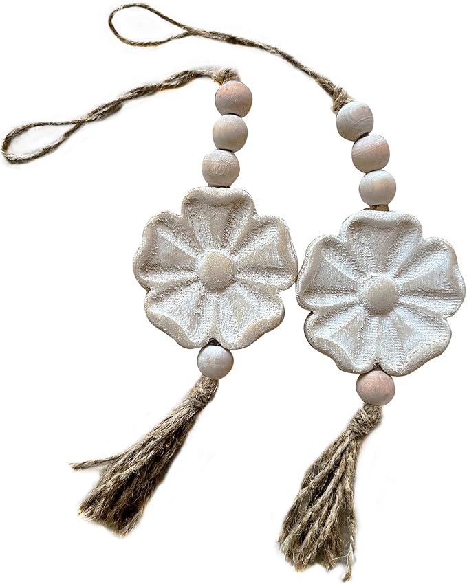 2pcs Carved Floral Tassels - Image 6