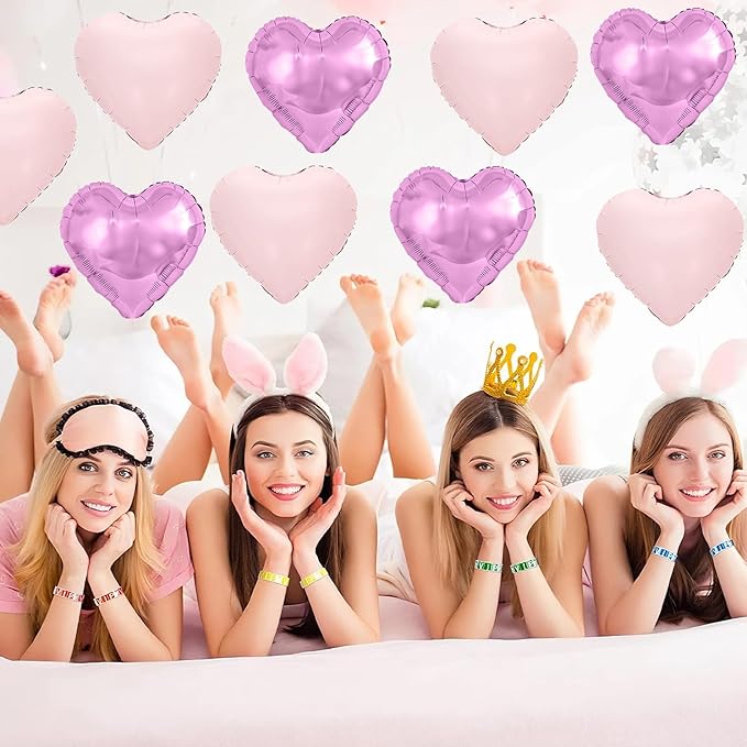 Pink Purple Heart Balloons - Image 3