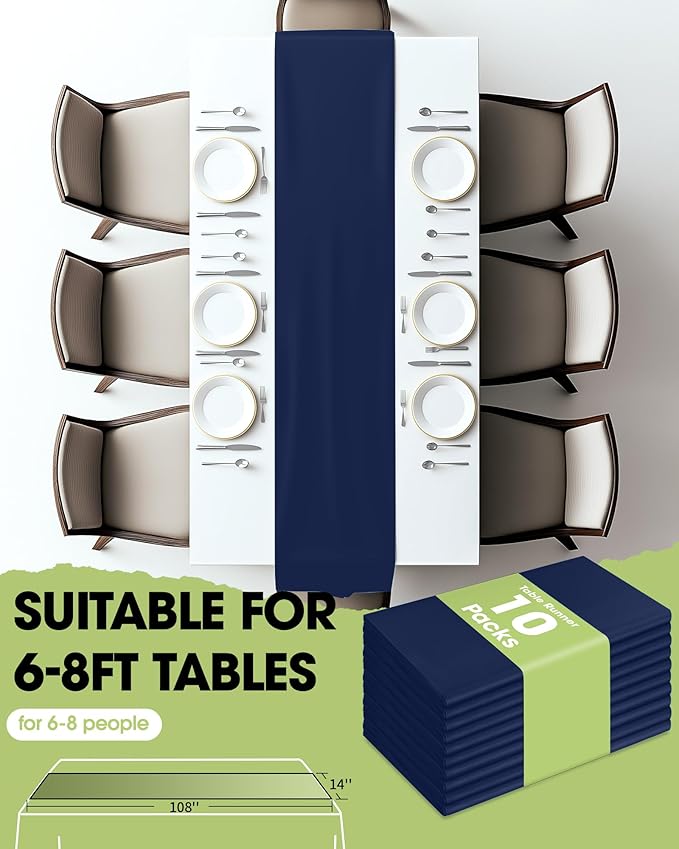 Pureegg Navy Blue Plastic Table Runners - Image 5
