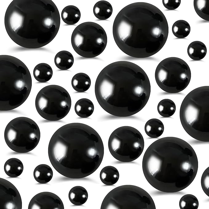 260Pcs Black Glossy Beads - 6mm by EGKamhFloatingBeadsPearls