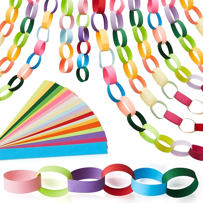 Lincia 600 Sheets Halloween Paper Chain Garland, Construction DIY Crafts Chain by Lincia