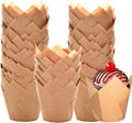 Natural Tulip Cupcake Liners for Baking 200 Cups, Unbleached Parchment paper by Unknown