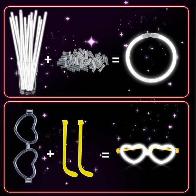 60 Pack 8” White Glow Sticks Bulk Bright Glow Sticks - Image 3