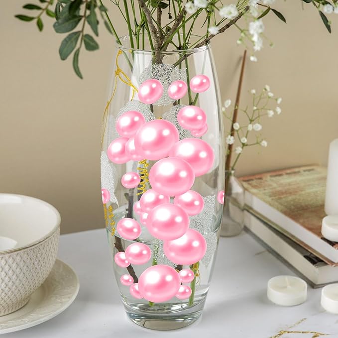 100PCS Pink Faux Pearls Beads for Centerpiece Vases, Vase Filler Faux Pearls - Image 5