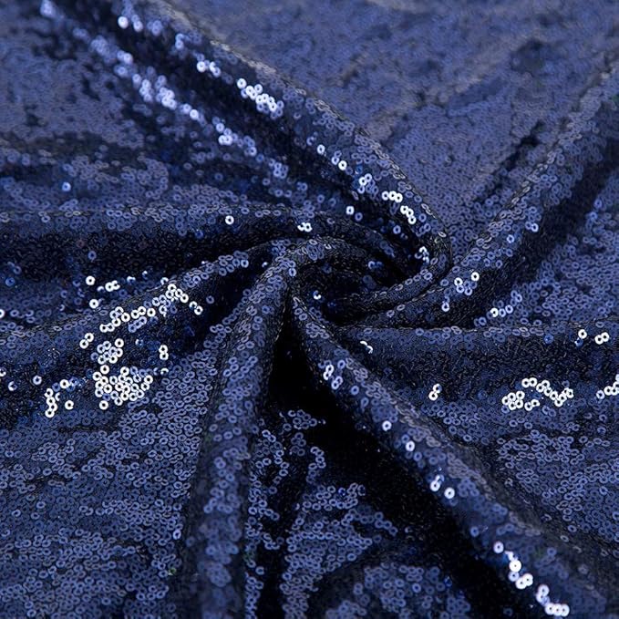 Navy Blue Sequin Backdrop Curtains 2FTx8FT 2 Panels Sparkly Background Drapes - Image 6