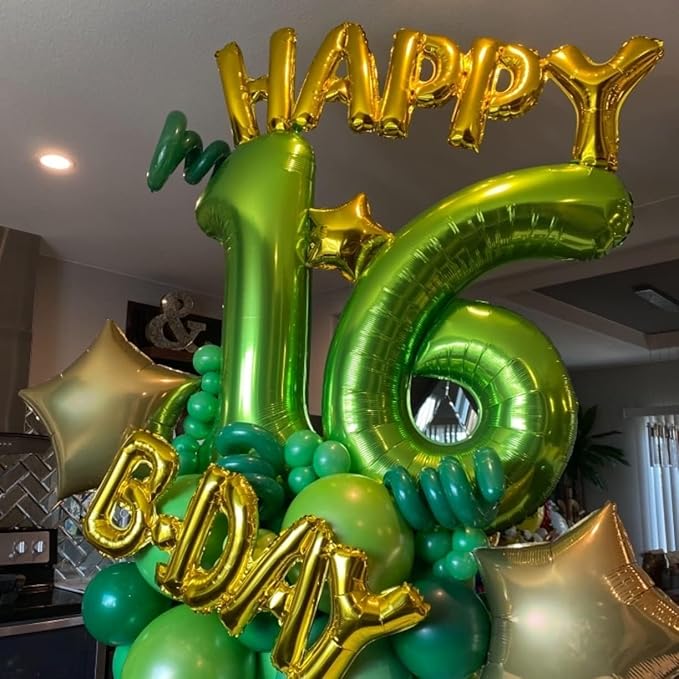 40 Inch Green Foil Balloon Number 8, Giant Self Inflating Number Balloons 0-9 - Image 5
