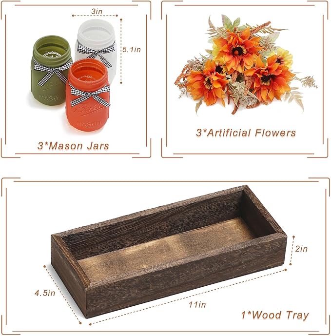 Thanksgiving Fall Mason Jar Centerpiece - Image 5