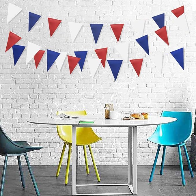 MerryNine Triangle Flag Bunting Banner, 3 Pack Vintage Style Pennant Banner - Image 5