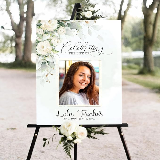 Funeral Welcome Sign with Photo, Celebration of Life Decoration, Funeral - Image 2