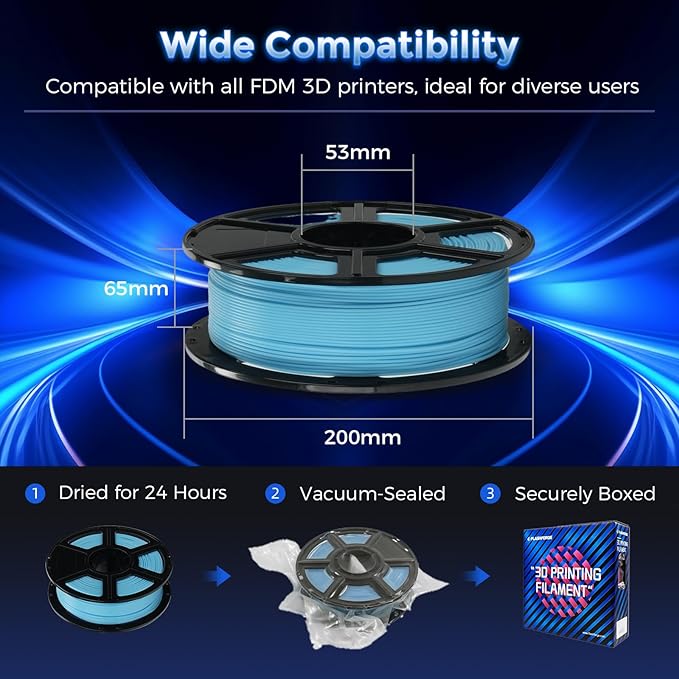 FLASHFORGE Rapid PLA Filament 1.75mm Luminous Blue, 500mm/s High Speed Printing - Image 7