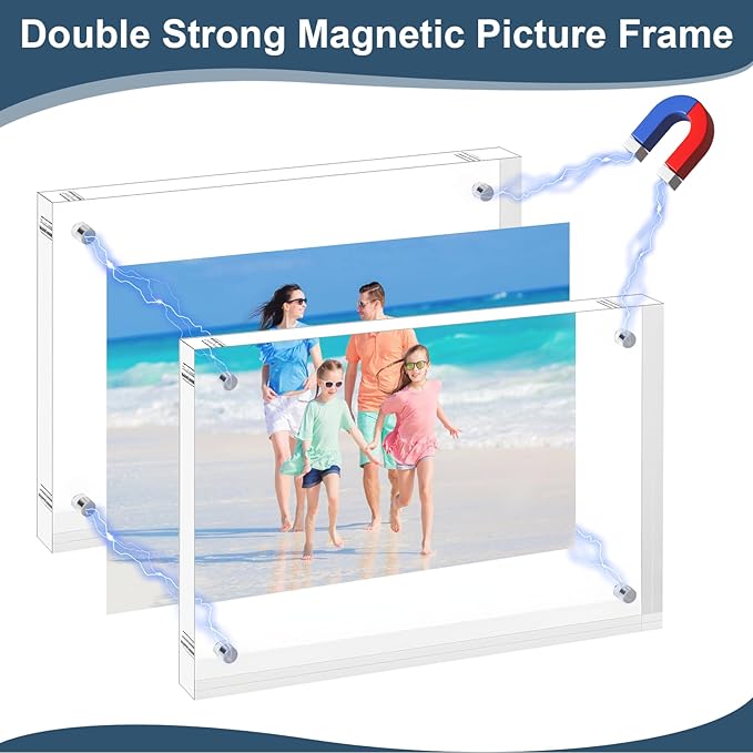 5x7 Acrylic Picture Frames 5 Pack, 10+10MM Premium Acrylic Photo Frame Magnetic - Image 4