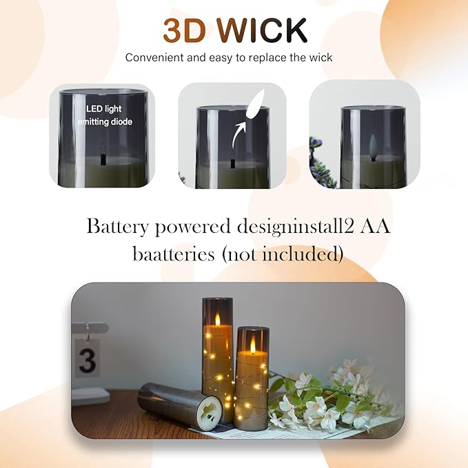 Flameless LED Candles with Timer 9 Pc Flickering Flameless Candles - Image 2