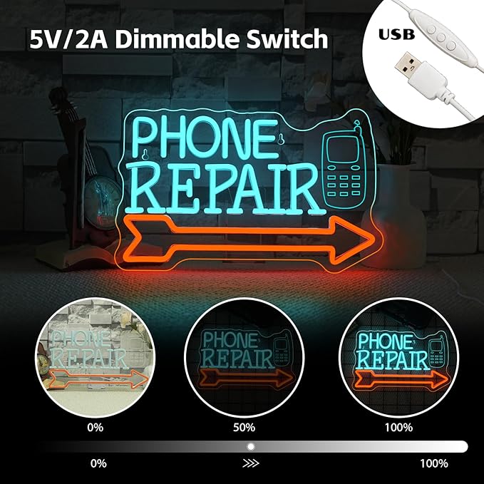 Looklight Phone Repair Neon Sign Dimmale Neon Lights - Image 6