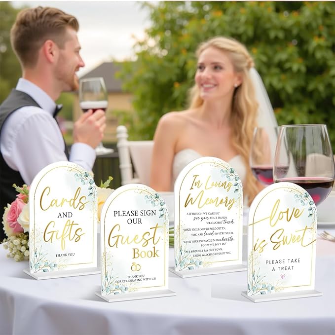 4-Piece Acrylic Wedding Sign Set - Image 4