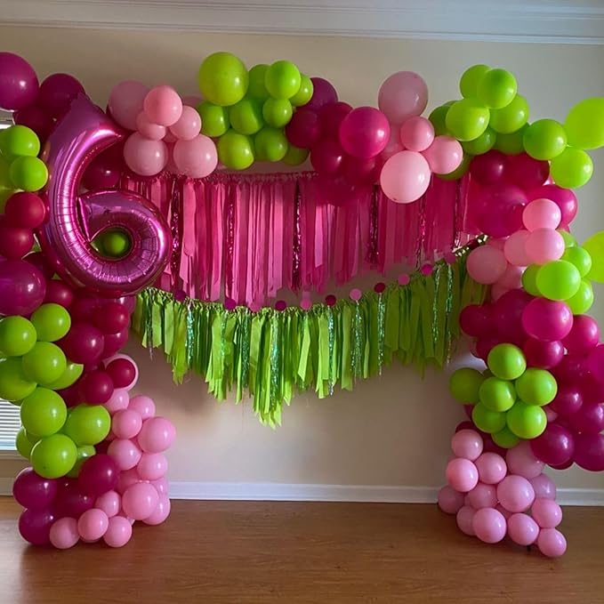 Paready Tropical Party Green Pink Balloons - Image 4
