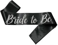 Silver and Black Bride Sash, Bride Sash Bachelorette Party Bridal Shower Sashes by NAUXIUDSJS