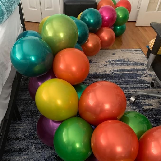 Chrome Orange Balloons, Shiny Thick Chrome Metallic Balloon Latex Helium Balloon - Image 8