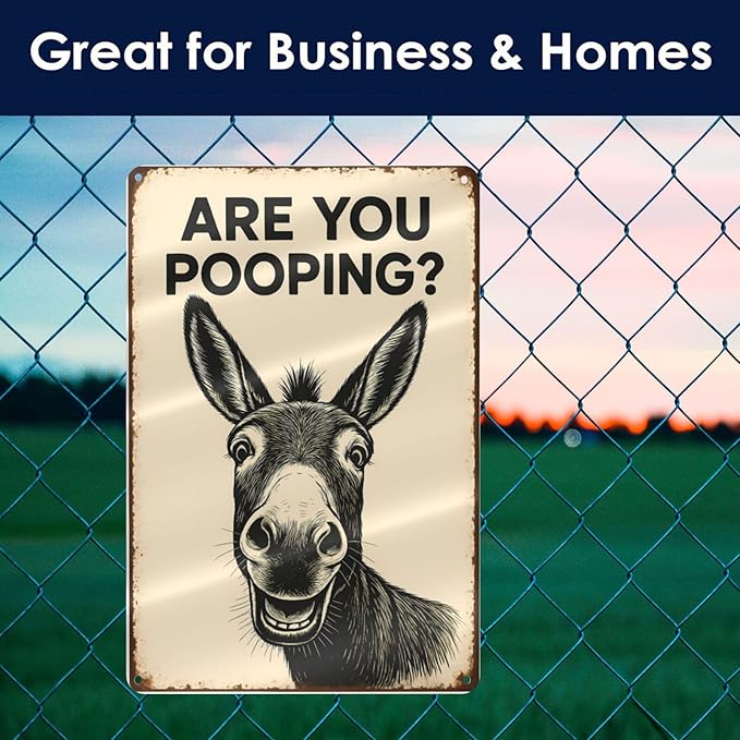 Funny Donkey Bathroom Sign - Image 6