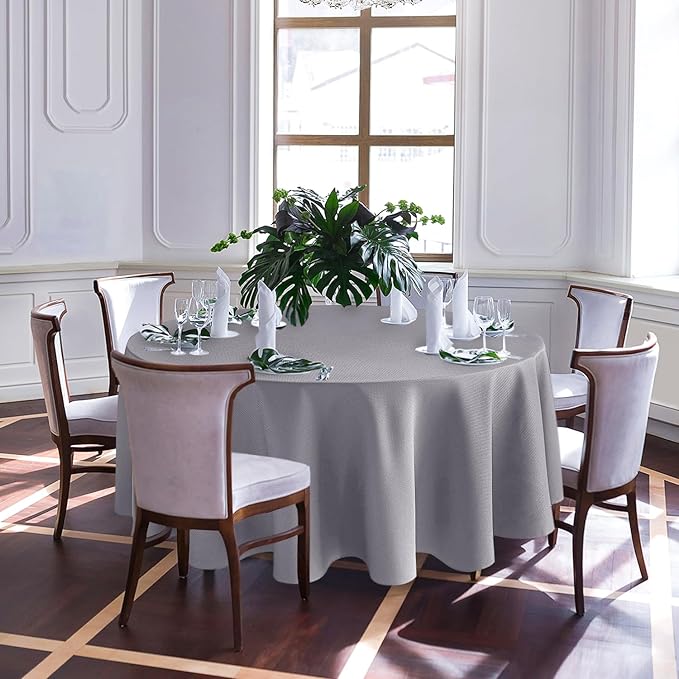 Biscaynebay Textured Fabric Round Tablecloths 90", Wedding & Parties etc. - Image 2
