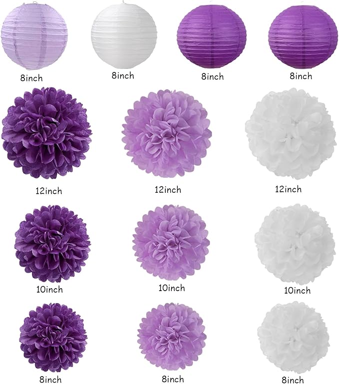 Lavender-Purple White Graduation Party Decorations - Image 3
