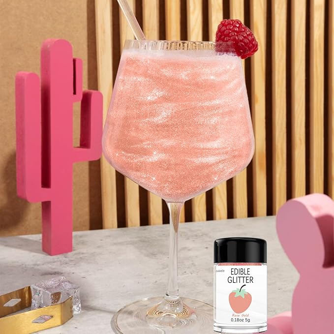 Rose Gold Edible Glitter for Cakes Drinks - Image 4
