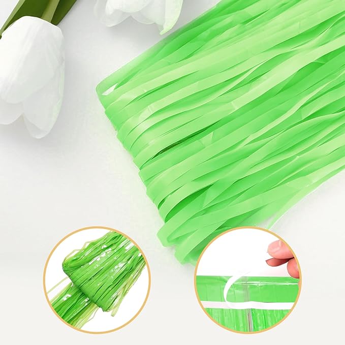 10 Pack Green Foil Curtain Backdrop 3.2ft x 8.2ft Macaron Tinsel Foil Fringe - Image 4