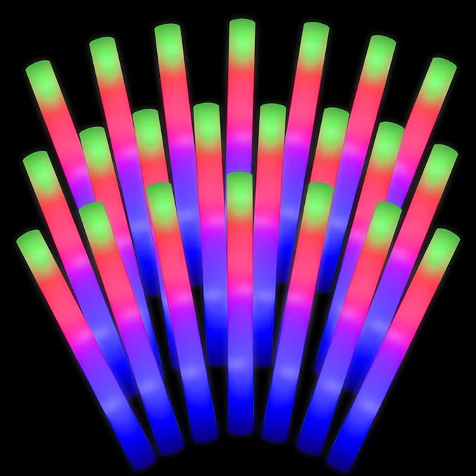 LifBetter 30 Pcs Foam Glow Sticks Bulk, Led Glow Sticks by LifBetter