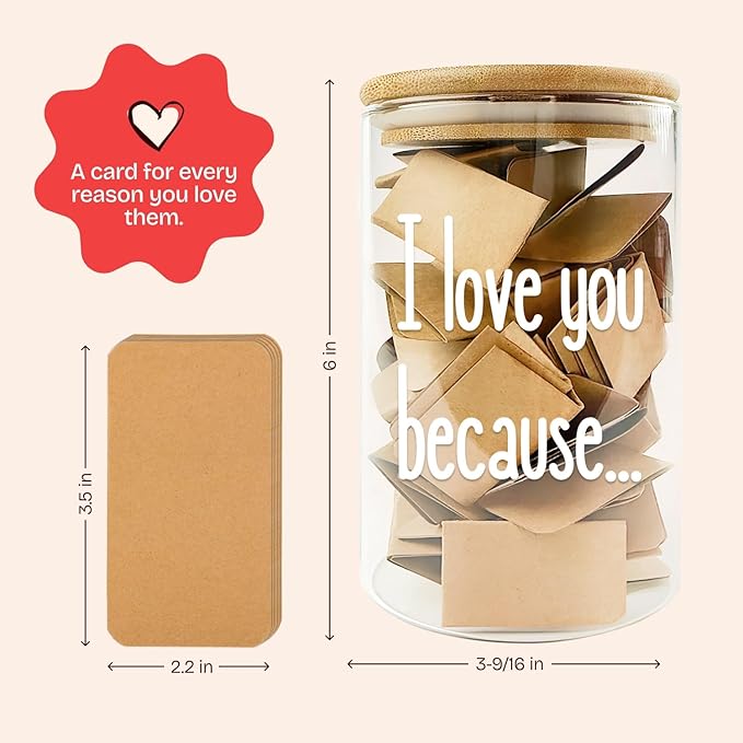 Girlfriend Boyfriend Birthday Gifts I Love You Because Jar Love Note Cup 50 - Image 5