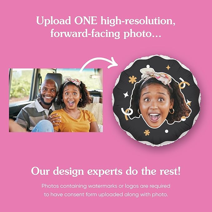 Big Dot of Happiness Personalized Fun Face Photo Black & Gold Balloons - Image 4
