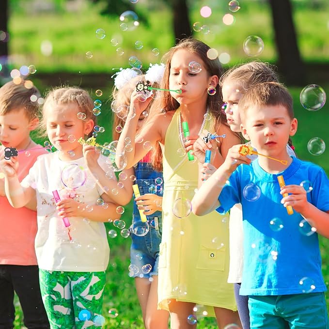 24 Jungle Animal Party Favors Bubble Wands - Image 6