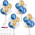 TONIFUL 4 Table Centerpiece Balloon Stand Kit Include Blue White Gold Confetti by TONIFUL