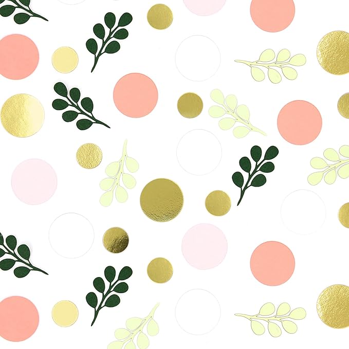 300PC Sage Green Gold Pink Round Dots Confetti - Image 5