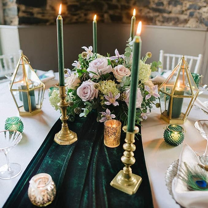Luxurious Velvet Table Runner, 10ft Wedding Reception Decorations, 20x120inch - Image 2