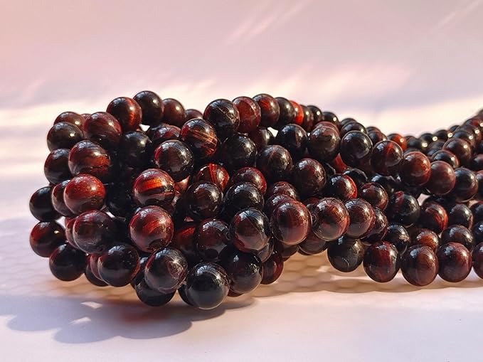 Stone Beads 10mm 60pcs Red Tiger Eye Beads Round Loose Gemstones Beads - Image 4