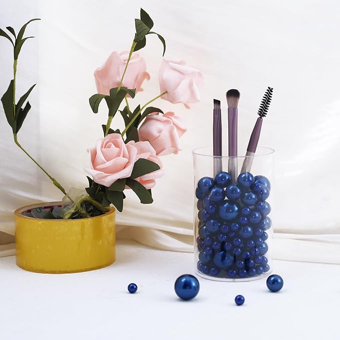 260Pcs Navy Blue Glossy Beads for Centerpiece Decor, Artifical Pearls Vase - Image 3