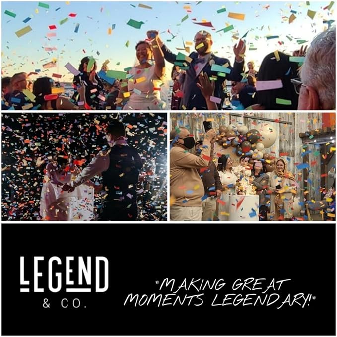Legend & Co. 12 inch Confetti Cannons Multicolor | Biodegradable Confetti & Air - Image 8