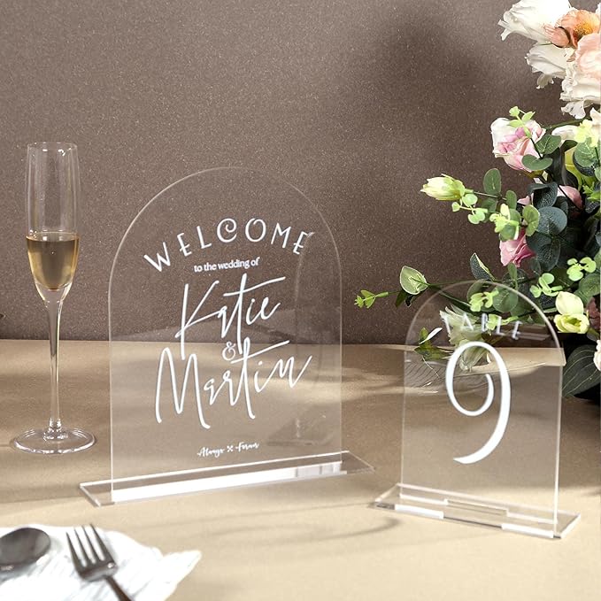 UNIQOOO 10 Pack Acrylic 8x10 Clear Arch Table Sign - Image 6