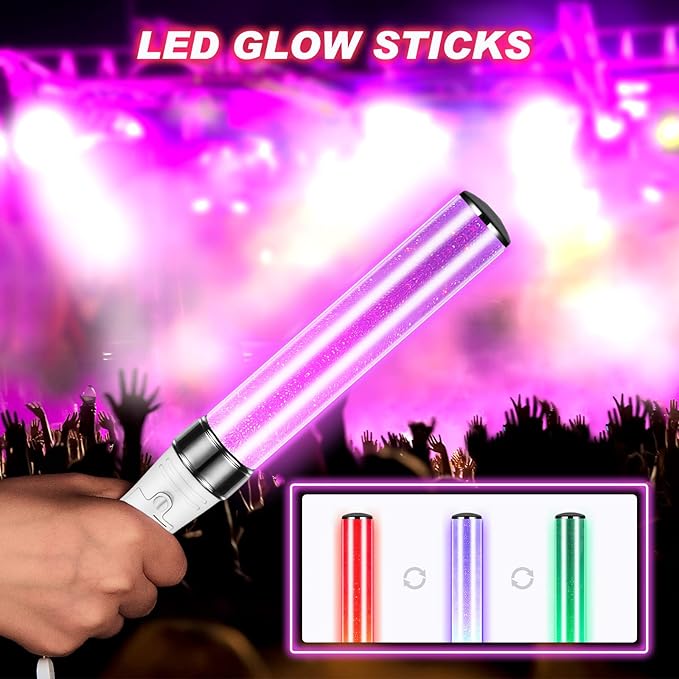 Lewtemi 2 Pcs 15 Color K-pop Concert Lightstick Reusable 2 Modes Multicolor - Image 4