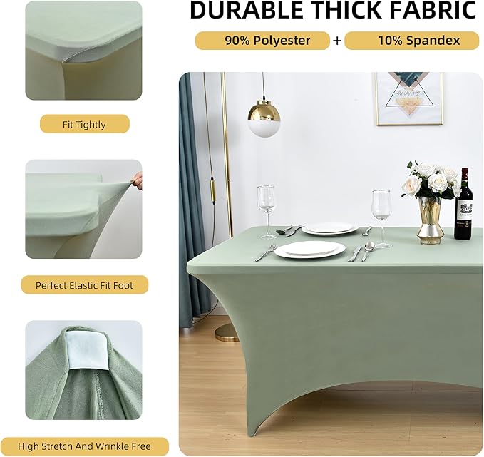 122 6-Pack 6ft Spandex Table Covers - Image 2