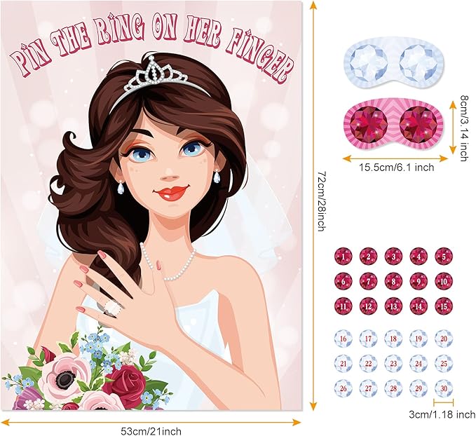 ASTARON Pin The Ring On The Bride, Bridal Shower Hen Party Bachelorette Party - Image 2